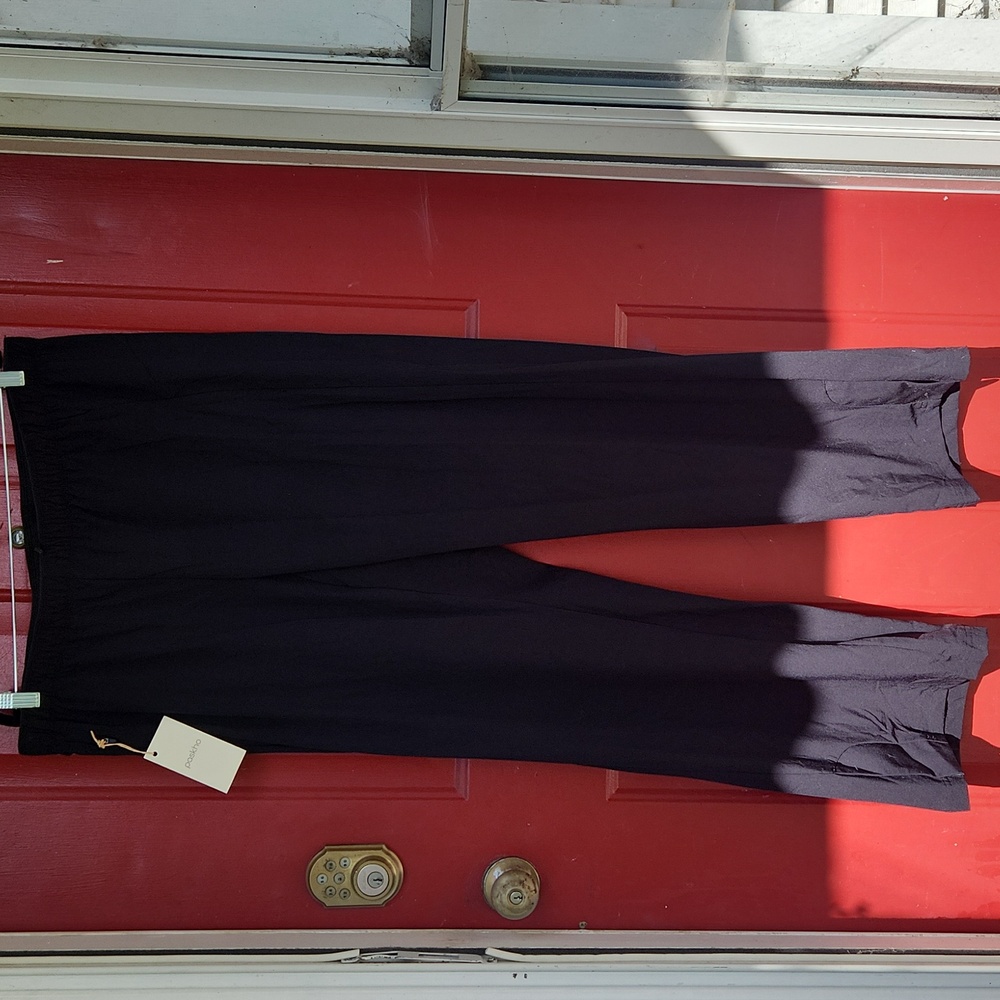 Paskho Black Wide Leg Women's Pants